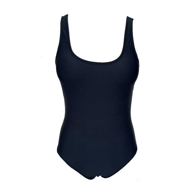 Traje de Baño Ocean Pacific para Mujer Completo con Textura, Escote Redondo, Tirante Ancho Negro Talla EG