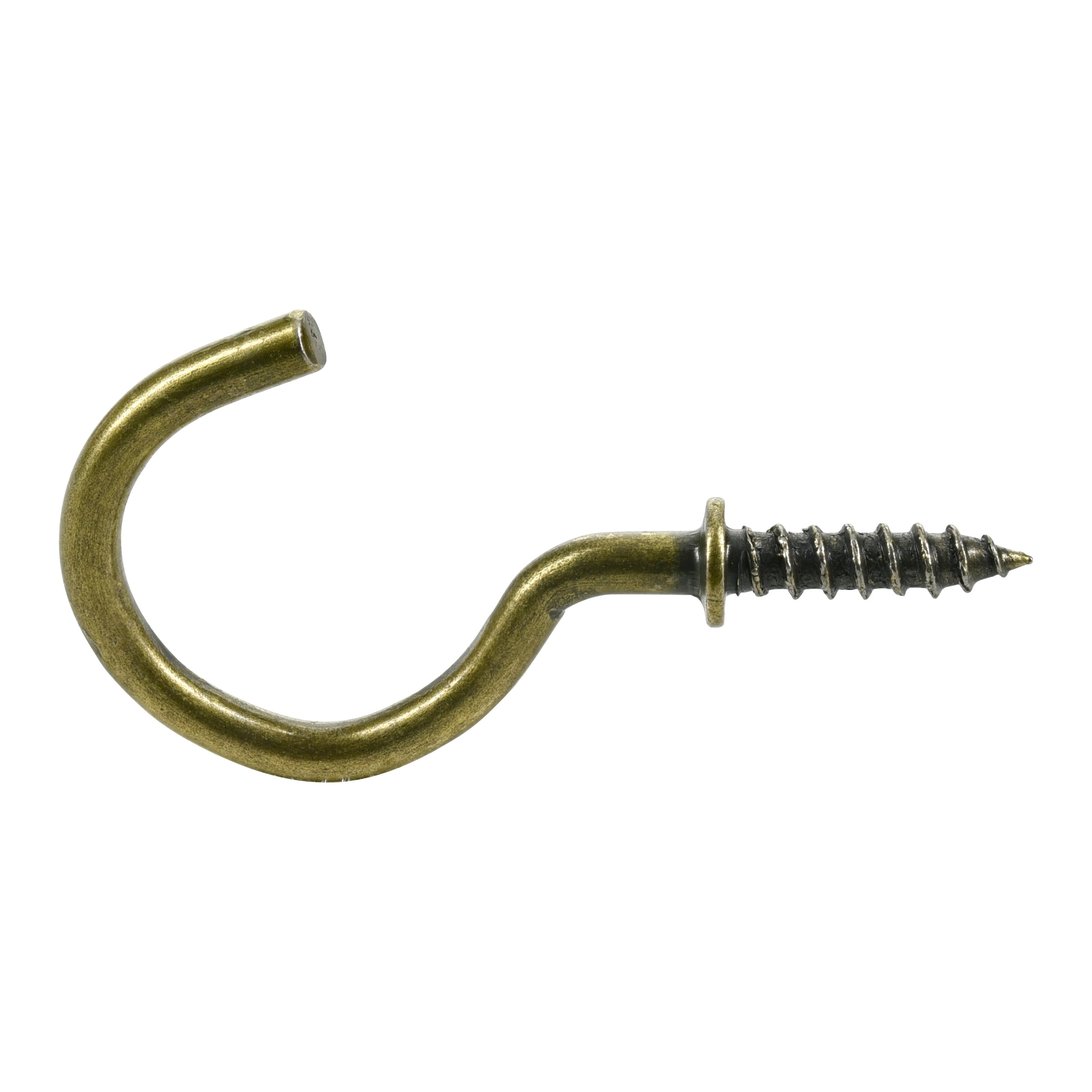 Ook Cup Hooks, 1-1/4", 1 lbs, Screw Hooks, Steel, Matte Brass, 40 pack