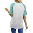 thumbnail image 4 of Color Block Raglan Sleeve Casual Short Sleeve Top for Women, 4 of 7