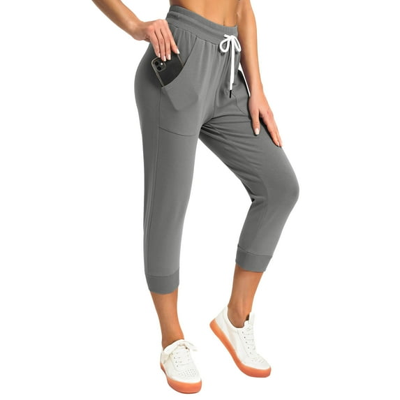 SPECIALMAGIC Women's Sweatpants Capri Jogger Pants Cropped Lounge Running Pants with Pockets