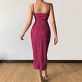 thumbnail image 4 of Sngxgn Women's Sleeveless Spaghetti Strap Neck Satin Dress Beach Evening Party Dresses(Red,L), 4 of 5
