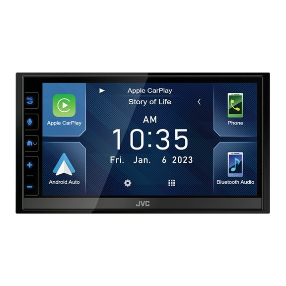 JVC KW-M780BT KW-M780BT 6.8-In. Car In-Dash Unit, Double-DIN Digital Receiver with Touchscreen, Android Auto/Apple CarPlay, and SiriusXM Ready