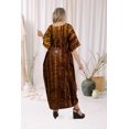 thumbnail image 3 of HAPPY BAY Women's Summer Batik Caftan Loungewear House Dashiki Dress Kaftan Nightshirts for Women Sleepwear 2X-3X Coffee, Chevron, 3 of 5