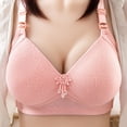 thumbnail image 1 of Women's Fixed Cup Front Open Button Underwear Thin Style Gathering Breathable Bra Underwear, 1 of 4