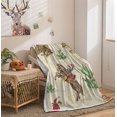 thumbnail image 2 of Western Cowboy Throw Blankets, Western Riding Horse Wild Tropical Cactus Desert Cozy Warm Bed Couch Blanket, Farm Farmhouse White Fleece Flannel Throws to Decorate The Room and Bedroom., 2 of 3