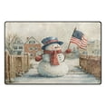 thumbnail image 3 of WOBOGO American Flag Snowman Carpet Non-Slip Rugs Soft Doormat 31×20in Living Dining Room Bedroom Decorative, 3 of 7