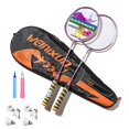 thumbnail image 1 of 1set Professional Badminton Rackets Shuttlecocks Carrying Bag Set Double Badminton Racquet Set Outdoor Speed Sports Accessory He Qiyong unisex, 1 of 2