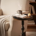 thumbnail image 3 of Small Round Drink Table,Pedestal Tables,Small Round Side Table for Narrow Spaces,End Table for Living Room, Bedroom, Bathroom,Balcony, 3 of 8