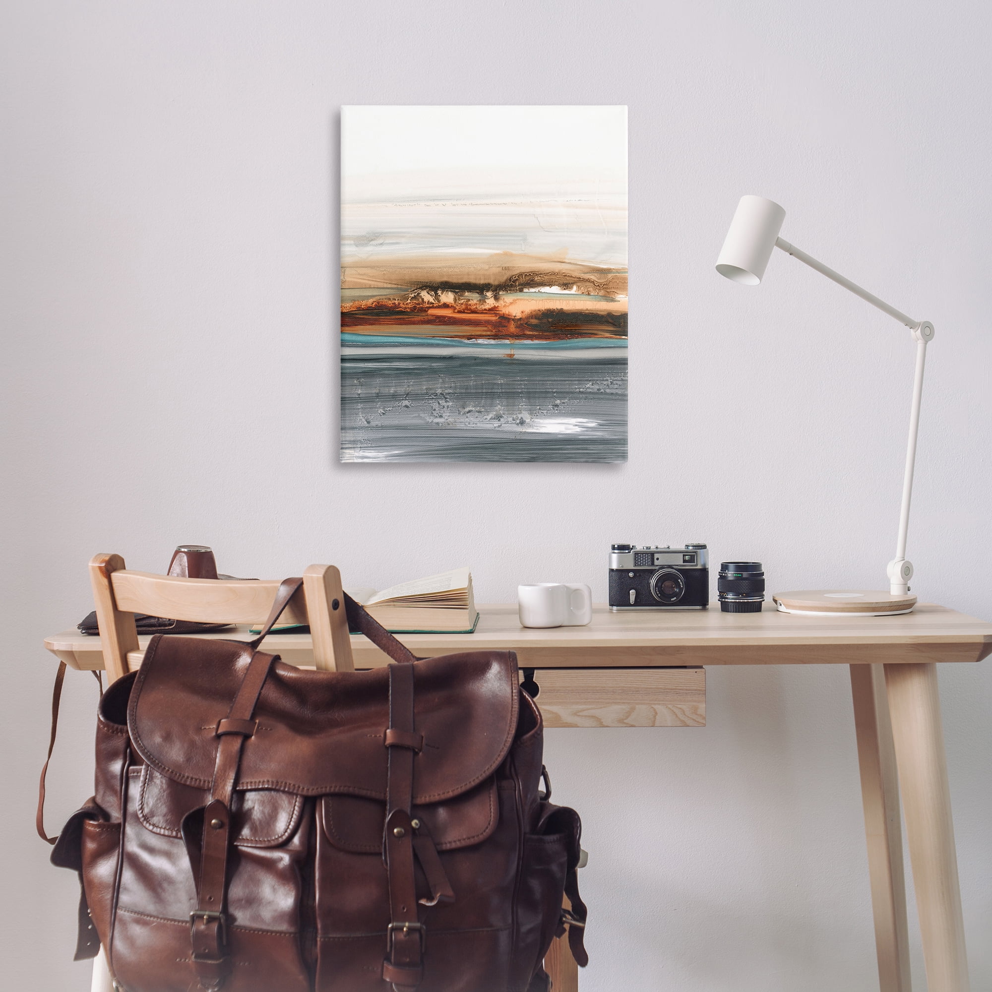 Stupell Industries Abstract Paint Streaked Sea Abstract Painting Wrapped Canvas Art Print Wall Art, 30 x 40