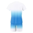 thumbnail image 3 of Glisme Mens 2 Piece Sets Summer Outfits Gradient Print Short Sleeve T Shirt And Shorts Comfortable Casual Two Piece Outfit Leisure Clothing Set White, 3 of 3