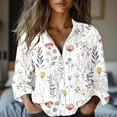 thumbnail image 2 of WRKEKC Long Sleeve Tops for Women Vintage Print Button Front Collared Shirt with Colorful Pattern and Lightweight Breathable Cotton Fabric, 2 of 6