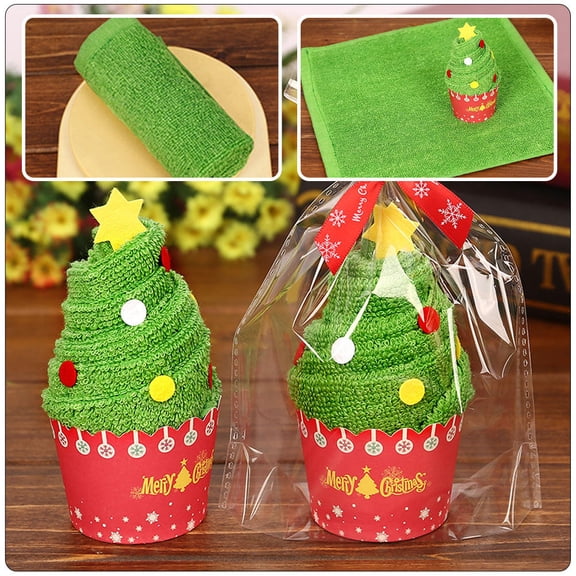 BESTYASH Cozy Christmas Towels Set of 2Pcs 11.8x11.8in