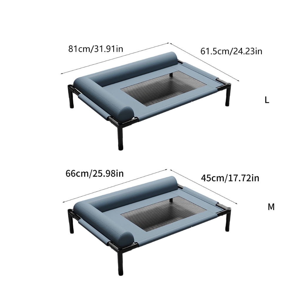Chew Resistant Elevated Dog Bed Outdoor Cooling Cot With Steel Frame Breathable Mesh Washable For Small to Medium Dog