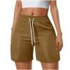thumbnail image 1 of Plebaso Womens Casual Shorts Summer Drawstring Loose Shorts Solid Color Lightweight Walking Shorts for Women, 1 of 7