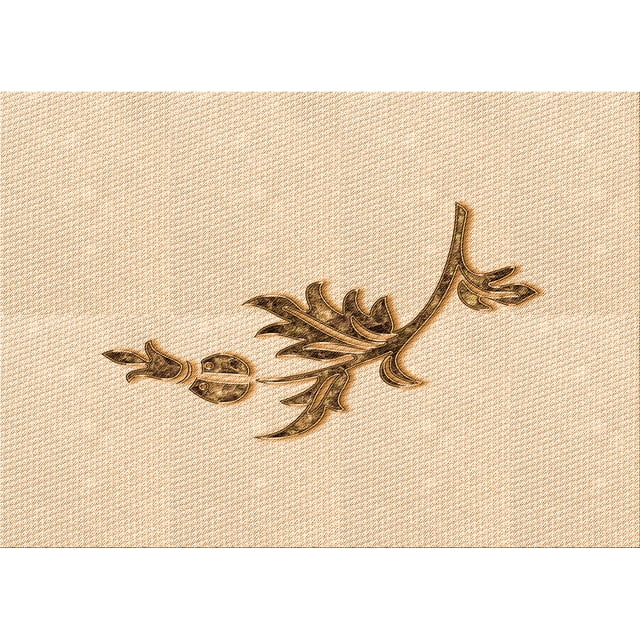 Ahgly Company Machine Washable Indoor Rectangle Transitional Moccasin Beige Area Rugs, 8' x 12'
