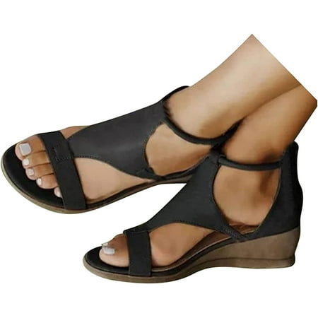

Sandals for Women Dressy Summer Women s Slip On Clip Toe Thong Sandals Flat Platform Casual Outdoor Sandals Slippers