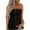 Black, variant on Musuos Women Fashion Tube Tops Solid Color Buttons Strapless Boat-Neck Wrap Chest Tank Tops Summer Bandeau Tops