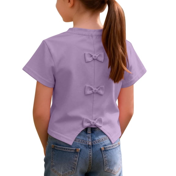 Piuwrlz 3 T Girls Shirts Tops Girl Short T Shirts Sleeve Comfortable Toddler T-Shirts Purple Size 3 Years