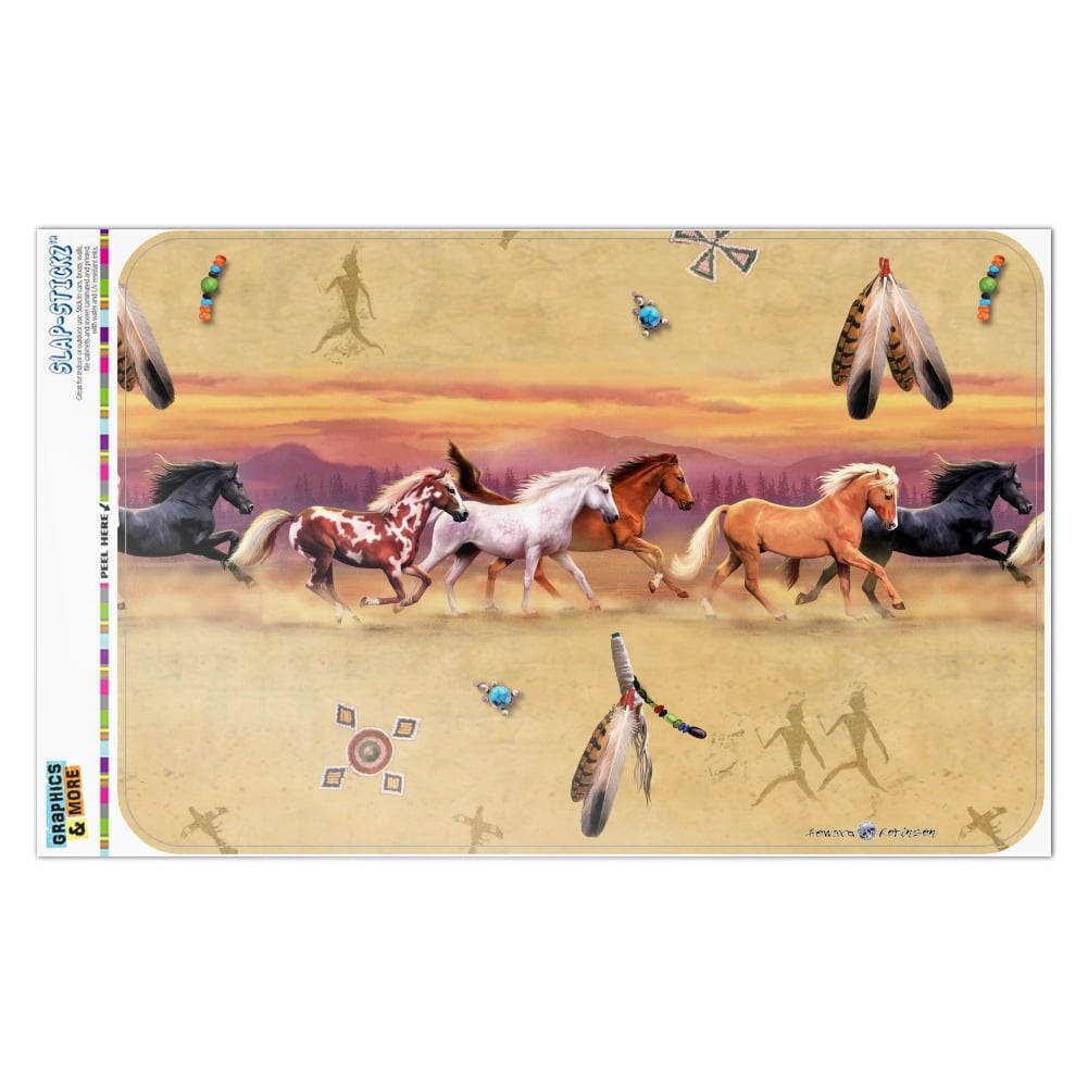 WALLPAPER BORDER WILD HORSES STAMPEDE RANCH COUNTRY WESTERN PAINT HORSE MUSTANG 