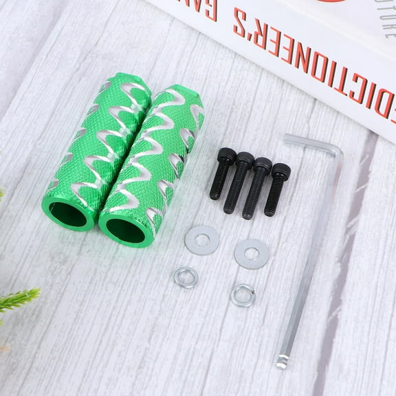 HOMEMAXS Aluminum Alloy Stunt Pegs for Bike Repair with Small Hole Green Color Ideal for Mountain Bikes 5mm Screws Included