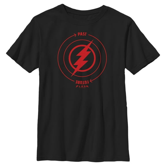 Boy's The Flash Time Travel Lightning Bolt Graphic Tee Black Medium
