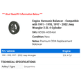 thumbnail image 2 of Engine Harmonic Balancer - Compatible with 1991 - 1995, 1997 - 2002 Jeep Wrangler 2.5L 4-Cylinder 1992 1993 1994 1998 1999 2000 2001, 2 of 2