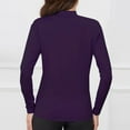 thumbnail image 4 of ATOYSOY Women's High Neck Sweatshirts Slim Basic Tops Stretch Casual Shirts Solid Color Pullover Long Sleeve Thicken Tees Fall Winter Outwear Fashion Purple S, 4 of 8