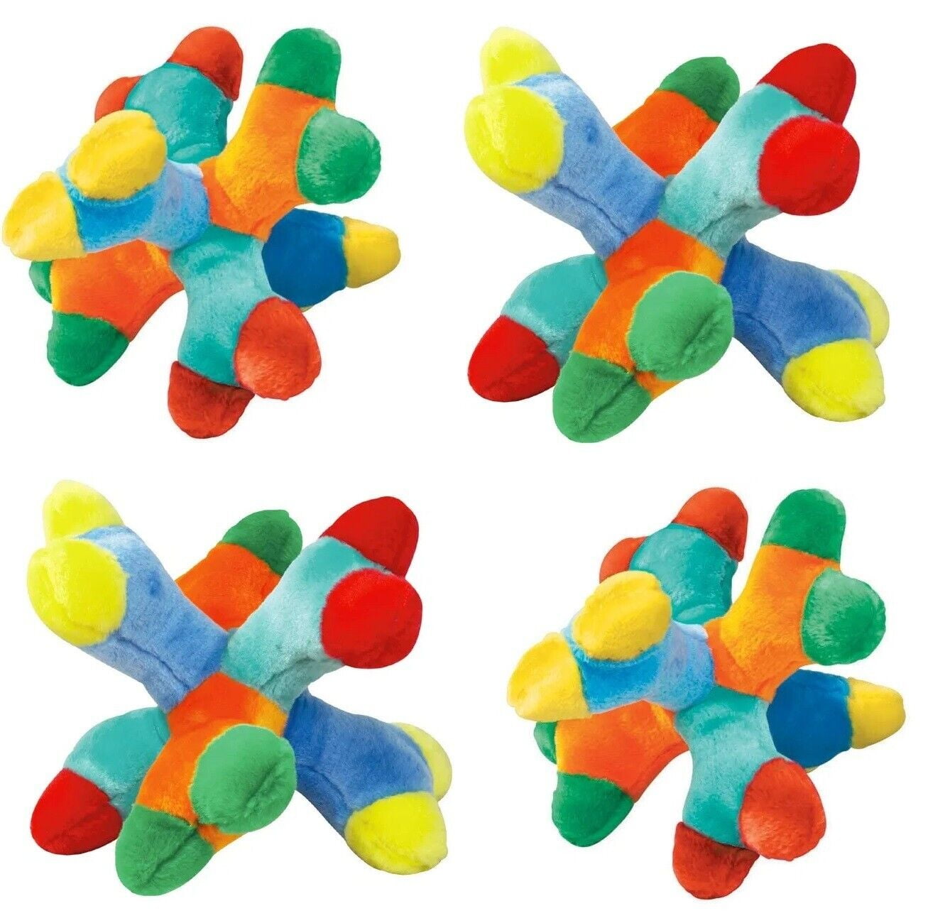 Big Soft 11" Dog Toy Medium to Large Breeds Plush Multi Squeaker Choose Quantity (1 Big Toy)