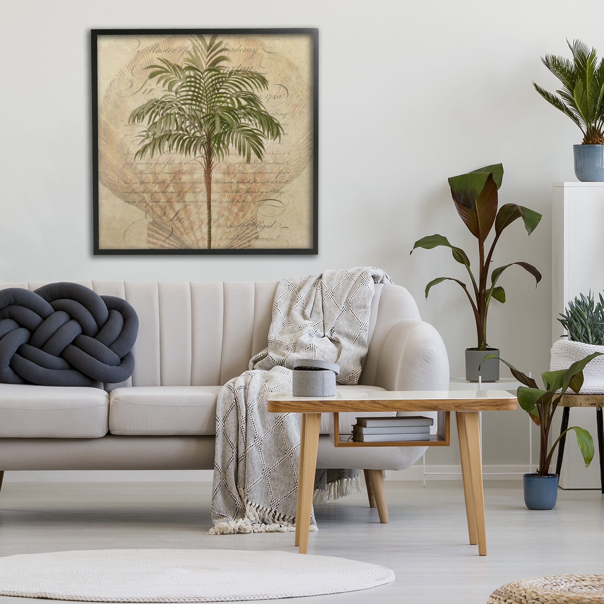 Stupell Industries Subdued Tropics Palm Black Framed Giclee Art, design by Steve Hunziker
