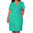 thumbnail image 3 of Vestido holgado con bolsillos, color turquesa, agua, azul, olas del océano, reflujo y mareas, vestido de lujo de moda para mujer, mono de verano para mujer, 3 of 7