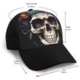 thumbnail image 2 of Yiaed Bow Flower Skull Print Baseball Cap Dad Hat Polo Style Plain Blank Adjustable Size, 2 of 5