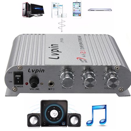 12V-18V 2A 20W Home Mini Audio Amplifier - HiFi Radio Car Audio Stereo Super Bass Speaker Booster w/Jack for MP3, MP4, CD Player -  For Car/Motorbike Connection Home (Super Mini Booster Best Price)
