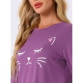 thumbnail image 4 of DARING DIVA Women's Long Sleeve Cute Pajamas Sets S Purple, 4 of 5
