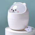 thumbnail image 2 of Trash Mini Desktop Trash Can Cute Appearance Large Opening Desk Plastic Garbage Can Detachable Waste Basket with Lid, 2 of 5