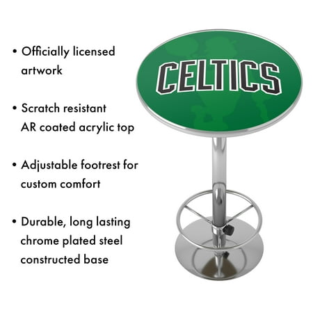 Boston Celtics NBA Fade Chrome Pub Table - Green, Black, White
