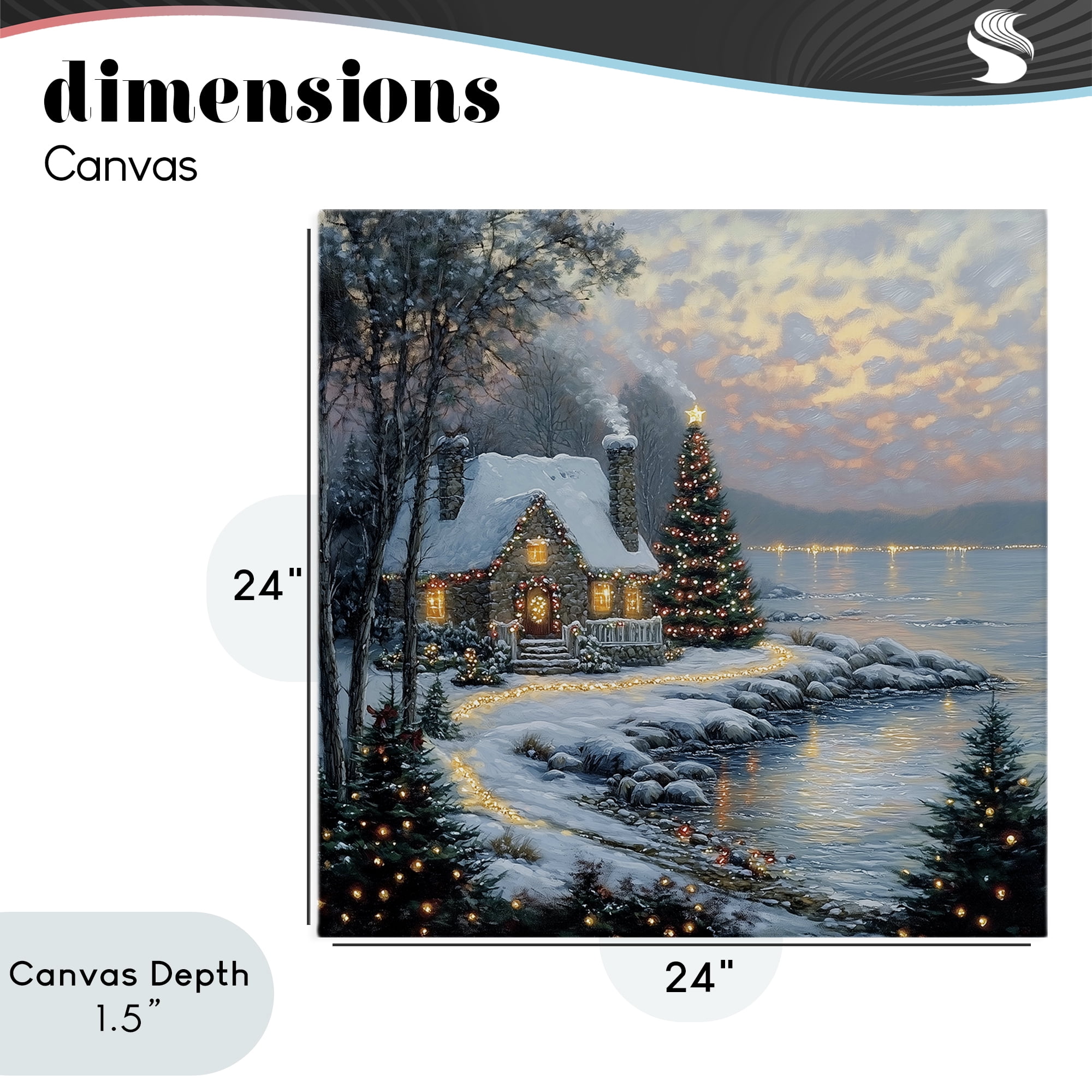 Stupell Industries Snowy Lit Cottage by Lake Canvas Wall Art, design by Heidi Kuntz