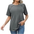 thumbnail image 1 of Plebaso T-Shirts pour Femmes Manches Courtes Col Rond T-Shirts d'Été Décontractés Basiques, 1 of 7