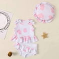 thumbnail image 4 of REDARER Girls Cow Print Tankini Set, Ruffle Two Piece Swimsuit with Matching Swim Cap,0-6 Months, 4 of 4