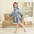 thumbnail image 4 of FORMRS Niños Bathrobe Unisex Hooded Robe Soft Plush Pajamas Sleepwear, Size 2-3T, Pink Window, 4 of 7