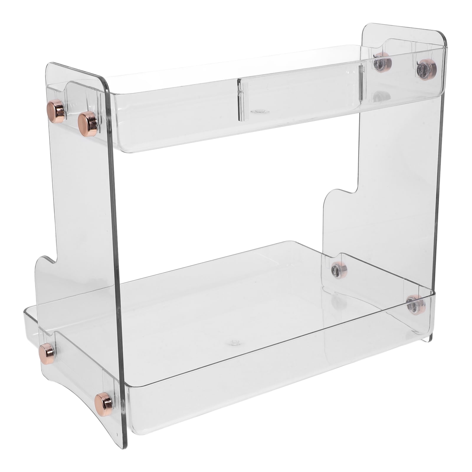WHAMVOX Large Transparent Vanity Top Organizer Shelf for Bathroom Countertop Storage and Organization