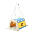 thumbnail image 3 of Casa de nido de pájaros escondite escondite el cobertizo decorable cabaña loro cama para dormir para periquitos cacatúas pequeños animales Amarillo Azul, 3 of 8