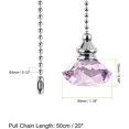 thumbnail image 3 of 20 Inch Ceiling Fan Pull Chain, Decorative Crystal Fan Pull Chain Ornament Extension, 3mm Diameter Beaded Diamond Pendant, Pink, 3 of 5