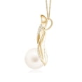 thumbnail image 2 of ANGARA Freshwater Cultured Pearl and Diamond Flame Pendant in 14K Yellow Gold for Women | June Birthstone, Birthday, Anniversary, Jewelry Gift for Women | Pearl Necklace, 2 of 5