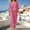 Pink women's 2 piece short set a1, variant on Cagogo Women's 2 Piece Set Casual Summer Vacation Outfits Loose Round Neck Short Sleeve Tops Wide Leg Pants Matching Lounge Sets Tracksuits Travel Airport Clothes Boho, Khaki M
