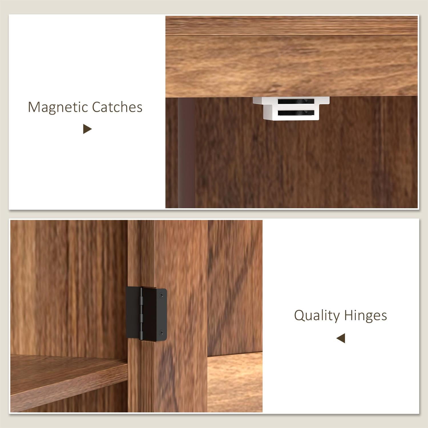 Demi Bonn 72" Farmhouse Pantry Cabinet with Adjustable Shelves, 2 Doors for Home Office, Kitchen, Living Room, Brown