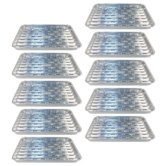 Masteelf  10 Pcs Camping Foil Pans Crawfish Trays Large Nonstick Silver