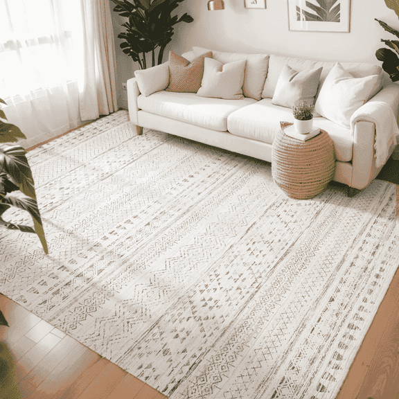 VUNATE 3'x5' Area Rugs for Living Room Washable Rug Soft Neutral Bohemian Geometric Carpet Bedroom Dining Room Office Foldable Floor Accent Rug Non-Slip Indoor Rug Brown