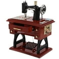 thumbnail image 5 of Hemobllo Musical Boxes Figurines Sewing Machine Shaped Brown Vintage Hand Crank Music Box 1Pack, 5 of 7