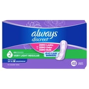 (3 pack) Always Discreet Incontinence Panty Liners for Bladder Leaks, Size 2, Very Light Absorbency, 48 Count