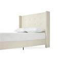 GDF Studio Aubrey Velvet Wingback Bed, Ivory + Queen - Walmart.com